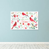 Wintervögel - warme Wünsche Leinwanddruck (Insitu (Holzboden))