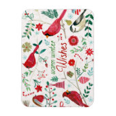 Wintervögel - warme Wünsche Magnet (Vertikal)