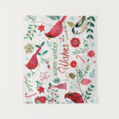 Wintervögel - warme Wünsche Wandteppich (Vorderseite)