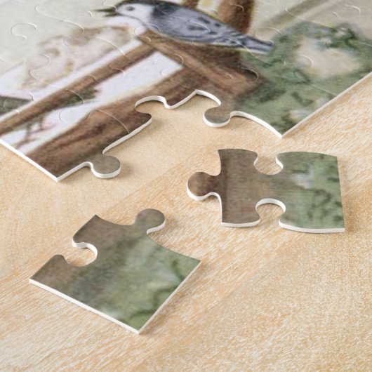 Wintervögel Weihnachtsbaum Vintage Urlaubssaison N Puzzle (Seite)