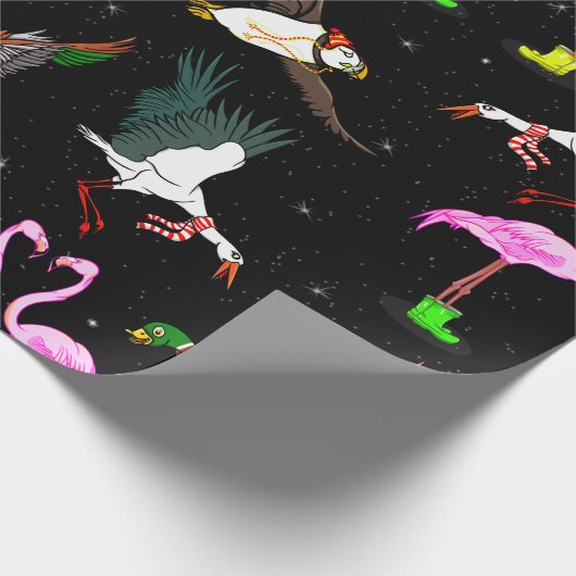 Wintervogelmuster Geschenkpapier (Ecke)