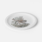 Wintervogelpapierplatte Pappteller (Schrägansicht)