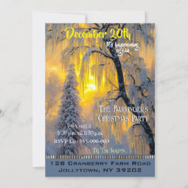 Wintervormittag Schönes Weihnachtsfest Party einla Einladung