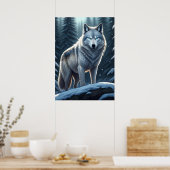Winterwächter - Der Wolf Poster (Küche)