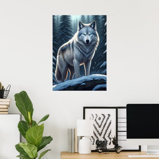 Winterwächter - Der Wolf Poster (Heimbüro)