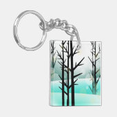 Winterwald Akryllischer Schlüsselanhänger (Vorderseite links)