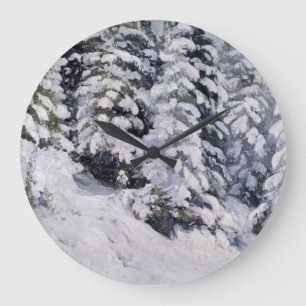 Winterwald   Aleksander Borisov Große Wanduhr