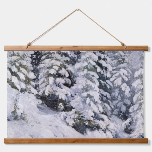 Winterwald | Aleksander Borisov Wandteppich Mit Holzrahmen (Vorne)