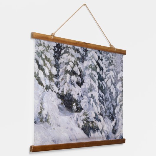 Winterwald | Aleksander Borisov Wandteppich Mit Holzrahmen (Gewinkelt)