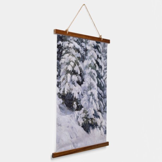 Winterwald | Aleksander Borisov Wandteppich Mit Holzrahmen (Gewinkelt)