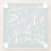 Winterwald Aquamarin/Gold-ID785 Glasuntersetzer (Rückseite)