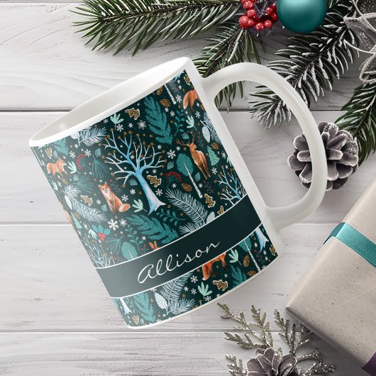 Winterwald Aquamarin/Gold-ID785 Kaffeetasse