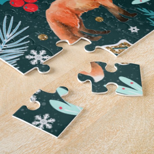 Winterwald Aquamarin/Gold-ID785 Puzzle (Seite)