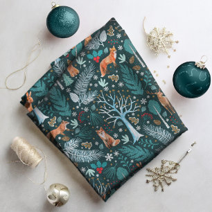 Winterwald Aquamarin/Gold-ID785 Stoff