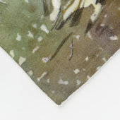 Winterwald Aquarellmalerei Fleecedecke (Ecke)