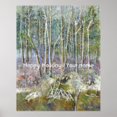 Winterwald Aquarellmalerei Poster (Vorne)