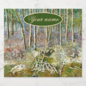 Winterwald Aquarellmalerei Schaumweinetikett (Einzelnes Label)