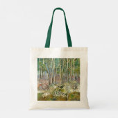 Winterwald Aquarellmalerei Tragetasche (Rückseite)