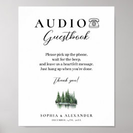 Winterwald Audio-Hochzeitsgästebuchplakat Poster