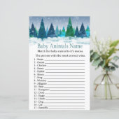Winterwald Baby Tiere Name Spiel Babydusche (Stehend Vorderseite)