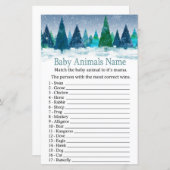 Winterwald Baby Tiere Name Spiel Babydusche (Vorne/Hinten)