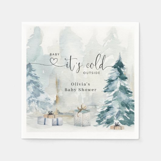 Winterwald Babydusche Serviette (Vorderseite)