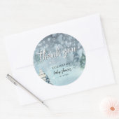 Winterwald Babyduschenaufkleber Runder Aufkleber (Umschlag)