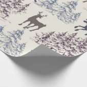 Winterwald Bäume und Hirsche Geschenkpapier (Ecke)