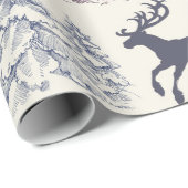 Winterwald Bäume und Hirsche Geschenkpapier (Rolleneckpunkt)