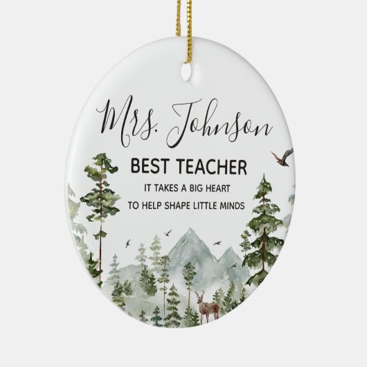 Winterwald Bester Lehrer Keramik Ornament (Rechts)