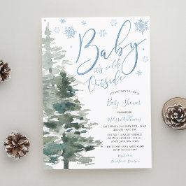 Winterwald Blau Es ist kalte Außendusche. Einladung