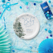 Winterwald Blau Es ist kalte Außendusche Pappteller (Party)