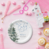 Winterwald Blau Es ist kalte Außendusche Pappteller (Party)