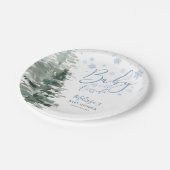 Winterwald Blau Es ist kalte Außendusche Pappteller (Schrägansicht)