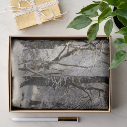 Winterwald, Decoupage Seidenpapier (Geschenk)