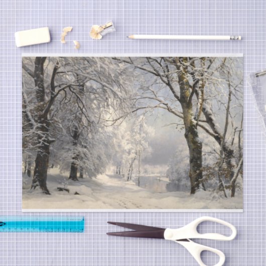 Winterwald, Decoupage Seidenpapier (Handwerk)