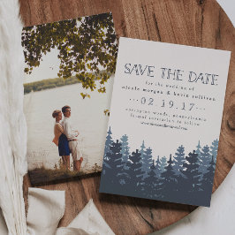 Winterwald Doppelseitiges Foto Hochzeit Save The Date
