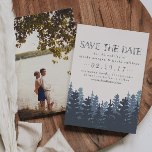 Winterwald Doppelseitiges Foto Hochzeit Save The Date