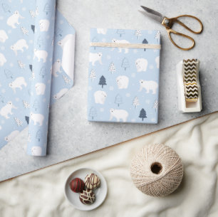 Winterwald Eisbären Geschenkpapier