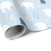 Winterwald Eisbären Geschenkpapier (Rolleneckpunkt)