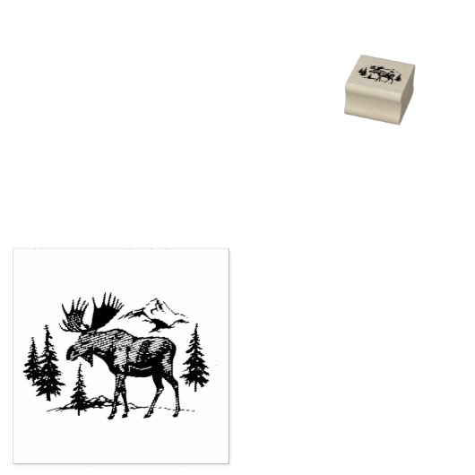 Winterwald Elch Gummistempel (Stempel)