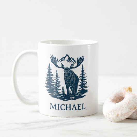 Winterwald Elch Personalized Kaffeetasse (Mit Donut)