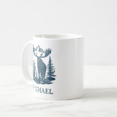 Winterwald Elch Personalized Kaffeetasse (Vorderseite Links)