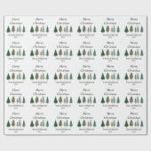 Winterwald Elegante Pine Trees Weihnachten Geschenkpapier (Flach)