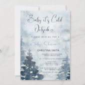 Winterwald Es ist kalte Außendusche für Kinder Einladung (Vorderseite)