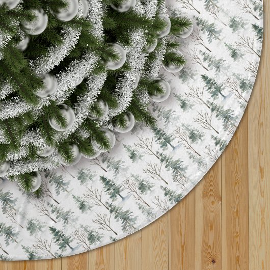 Winterwald Evergreen Baummuster Polyester Weihnachtsbaumdecke