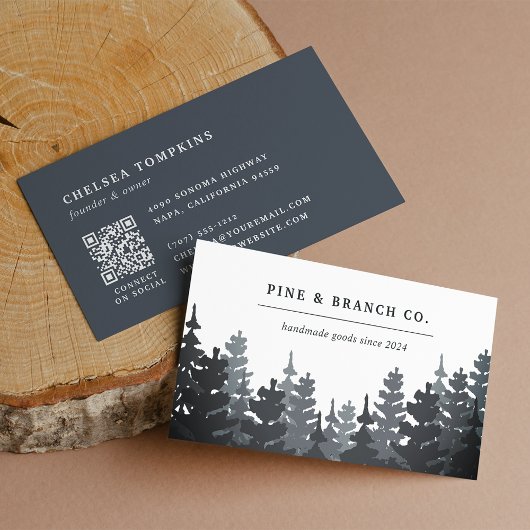Winterwald | Evergreen Tree Logo Visitenkarte