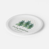 Winterwald Frohe Weihnachtsscheibe Pappteller (Schrägansicht)