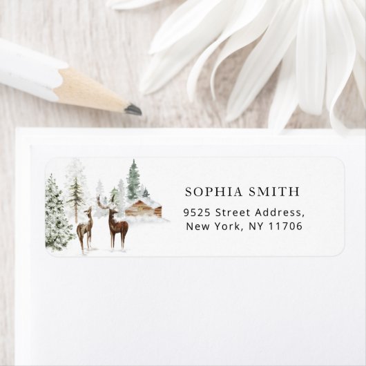 Winterwald gemütlich Rückkehradresse Label (Insitu)