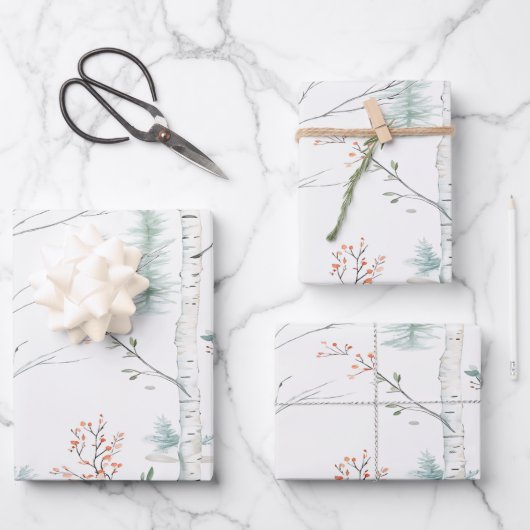 Winterwald Geschenkpapier Set (Vorderseite)